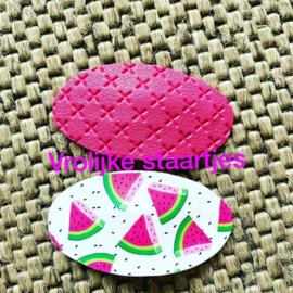 Ovale haarspeldjes fuchsia&water meloen