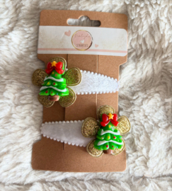 Haarspeldjes met sierlijke kerstbomen