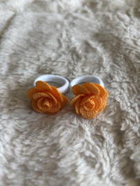 Haarelastiekjes oranje roos
