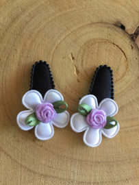 Baby haarspeldjes zwart/wit/lila