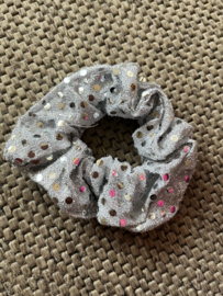 Scrunchie zilver met pailetten
