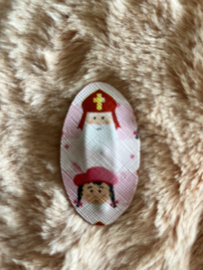 Ovaal haarspeldje met sint en piet print
