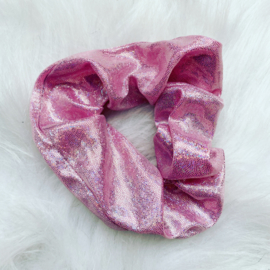 Scrunchie licht roze satijn glimmend