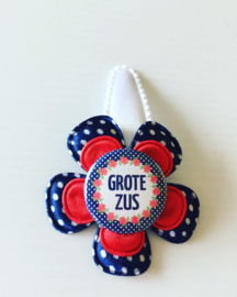 Haarclip:grote zus(Rood/navy)