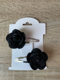 Haarspeldjes met zwarte roos