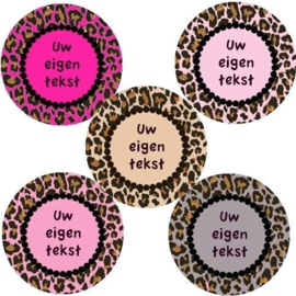 Zak spiegeltje Leopardprint met eigen tekst