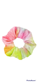 Scrunchie Roze/geel gevlekt