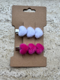 Alligator clips met fluffy hartjes