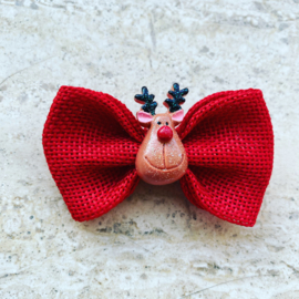 Rood haarstrikje met rendiertje