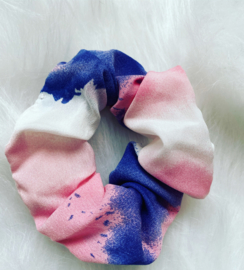 Scrunchie gevlekt (paars/roze/wit)