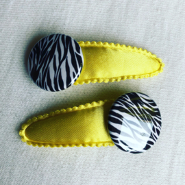 Haarspeldjes geel/zebra