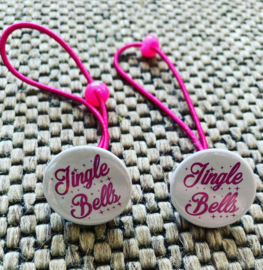 Haarelastiekjes Jingle Bells (Roze/Wit)