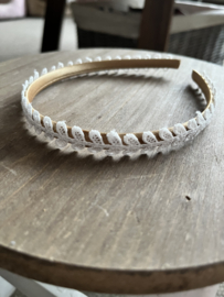 Diadeem met witte hartjes