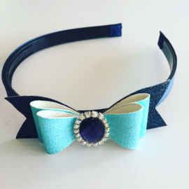 DIadeem met strik navy/mint..met steen