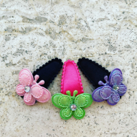 Baby haarspeldjes met gekleurde vlindertjes
