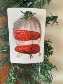 Haarspeldjes glitter rood
