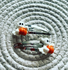 Haarspeldjes met spookjes met pompoen