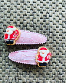 Haarspeldjes met kerstmannetje