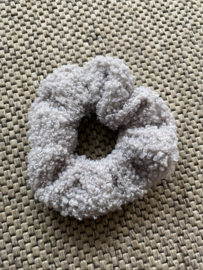 Teddy scrunchie Licht grijs