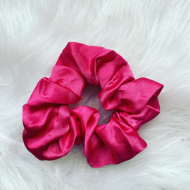 Scrunchie satijn fuchsia