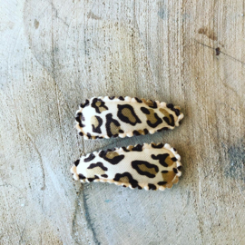 Baby haarspeldjes Leopardprint