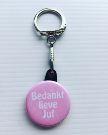 Sleutelhanger Bedankt lieve juf Licht Rose