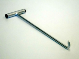 Puthaak 300x10, recht handvat en rechte steel, verzinkt.