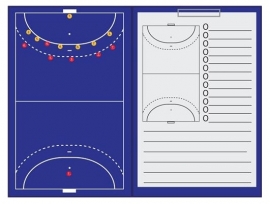 Zaalhockey Sportec Coachmap magnetisch met clip en schrijfblok