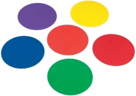 Markeerschijf plat rond meerdere kleuren (6 stuks)