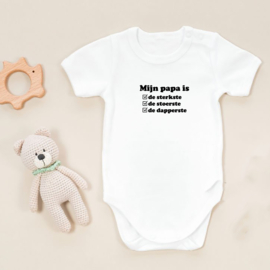 Baby romper: Mijn papa is de sterkste de stoerste de dapperste