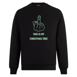 Foute kerst sweater: This is my christmas tree (met middelvinger)