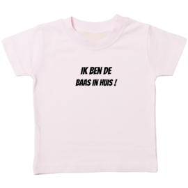 Kinder T-shirt met de opdruk: Ik ben de baas in huis