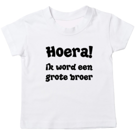 Kinder T-shirt: Hoera! ik word een grote broer