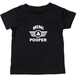 Kinder T-shirt met de opdruk: Mini pooper (drol)