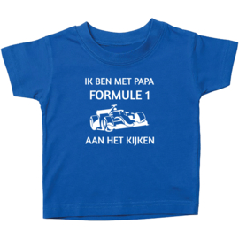 Kinder T-shirt: Ik ben met papa Formule 1 aan het kijken