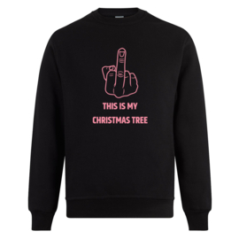 Foute kerst sweater: This is my christmas tree (met middelvinger)