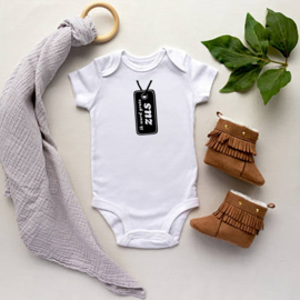 Baby romper: Ik word grote zus (naamplaatje)