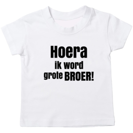 Kinder T-shirt: Hoera ik word grote broer!