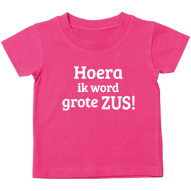 Kinder T-shirt: Hoera ik word grote zus!