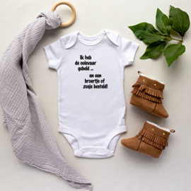 Baby romper: Ik heb de ooievaar gebeld en een broertje of zusje besteld!