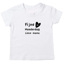 Kinder T-shirt: Fijne 1e moederdag lieve mama