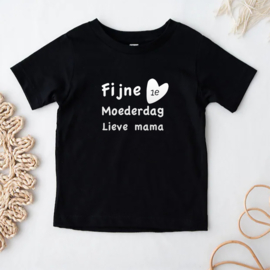 Kinder T-shirt: Fijne 1e moederdag lieve mama