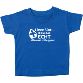 Kinder T-shirt: Lieve Sint ik kan het echt allemaal uitleggen