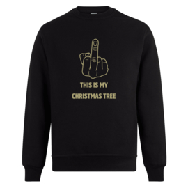 Foute kerst sweater: This is my christmas tree (met middelvinger)