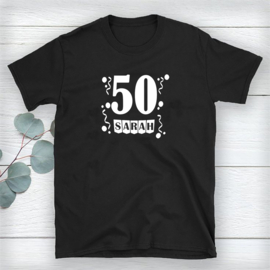 Volwassen T-shirt: Sarah 50 jaar