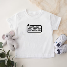 Kinder T-shirt: Psstt... mijn mama heeft een baby in haar buik