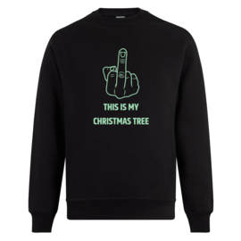 Foute kerst sweater: This is my christmas tree (met middelvinger)