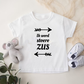 Kinder T-shirt: Ik word stoere zus