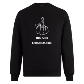 Foute kerst sweater: This is my christmas tree (met middelvinger)