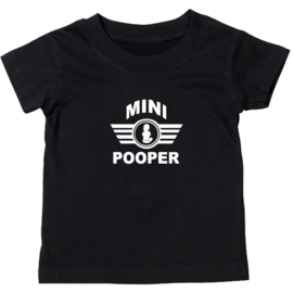 Kinder T-shirt met de opdruk: Mini pooper (baby)